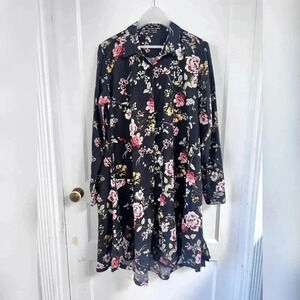 HANNES ROETHER Floral Dress With Pockets Like New Size XL